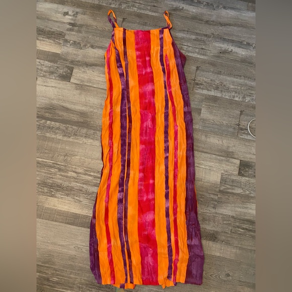 Vintage Dresses & Skirts - Vintage ✨ Unique Striped Summertime Highlighter Dress